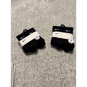 Nike Kids 6 Pack Black Dri-FIT Crew Socks Athletic‎ Performance Sz youth 10c-3y